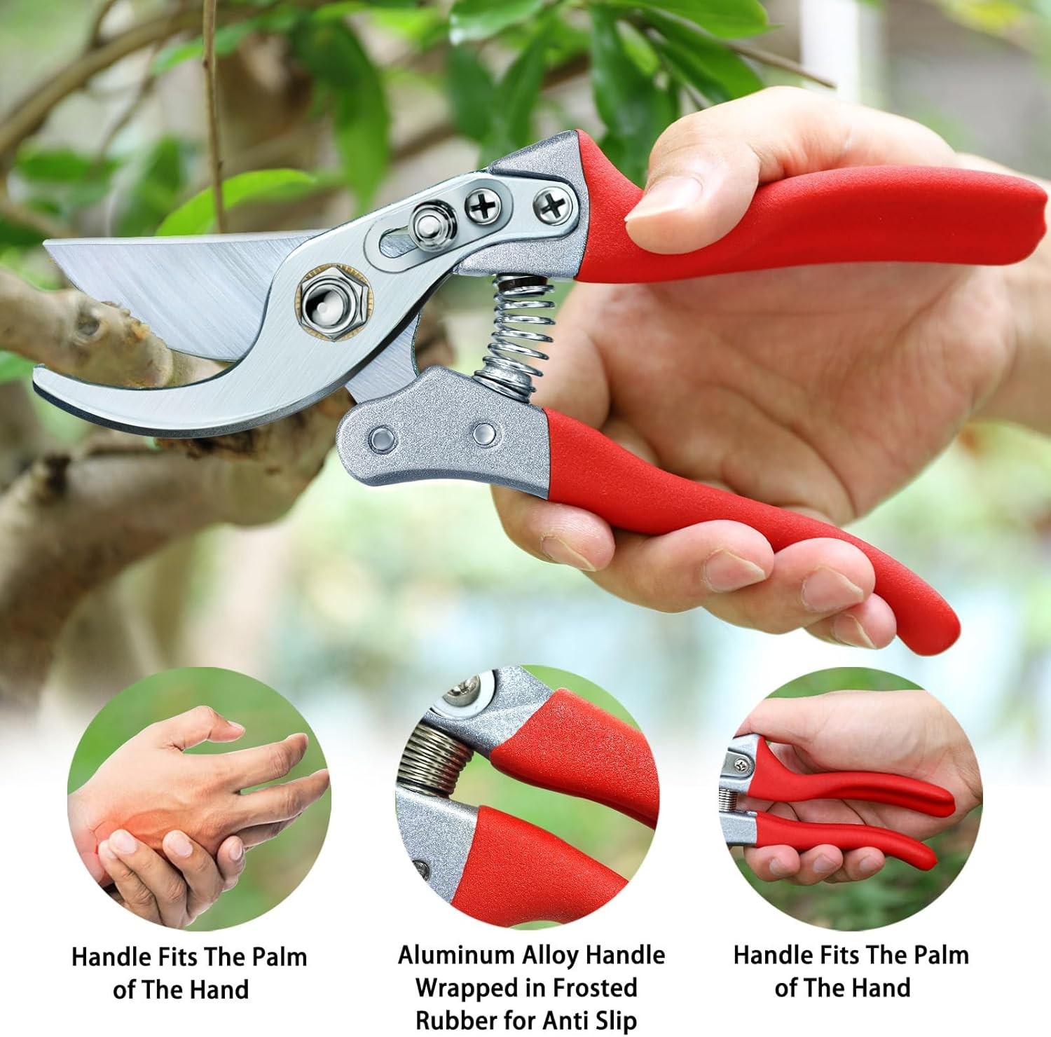 Kynup Pruning Shears, Gardening Pruners Scissors, Professional Bypass Red 