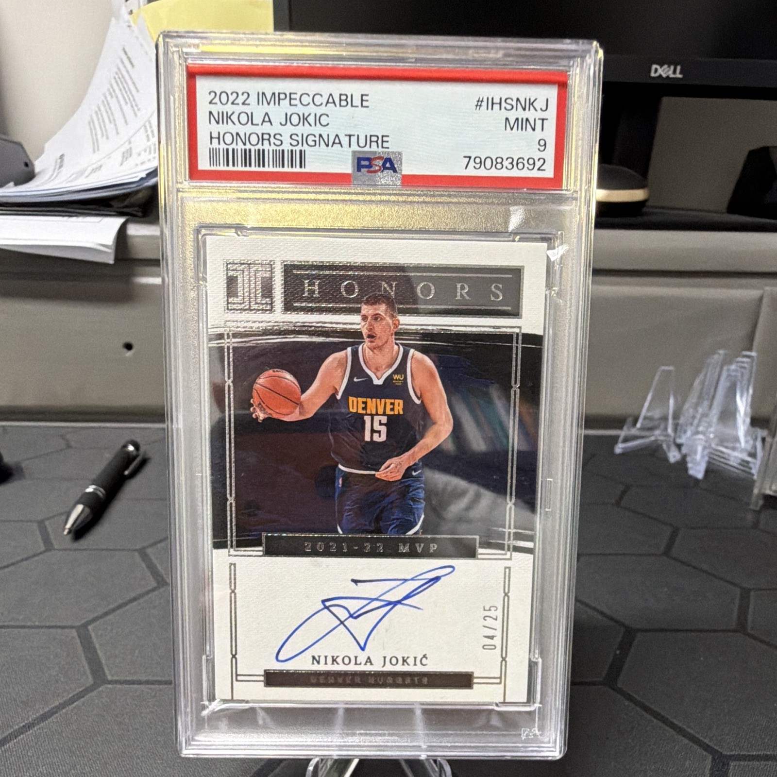 Panini 2022-23 Impeccable Nikola Jokić Honors Signatures Auto /25 PSA 9