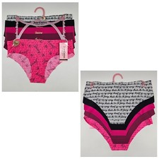 JUICY COUTURE 5 Pack Womens S M L XL No Panty Lines Logo Panties Gray Black Pink