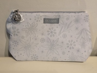 Brandneu Clarins Winter Motto Make Up Tasche Kulturtasche Handtasche Schneeflocke Schnee