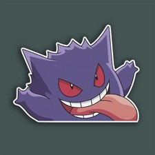Gengar Peeker Vinyl Sticker Pokémon Car Decal 6x4.6" Ghost Anime Made in USA
