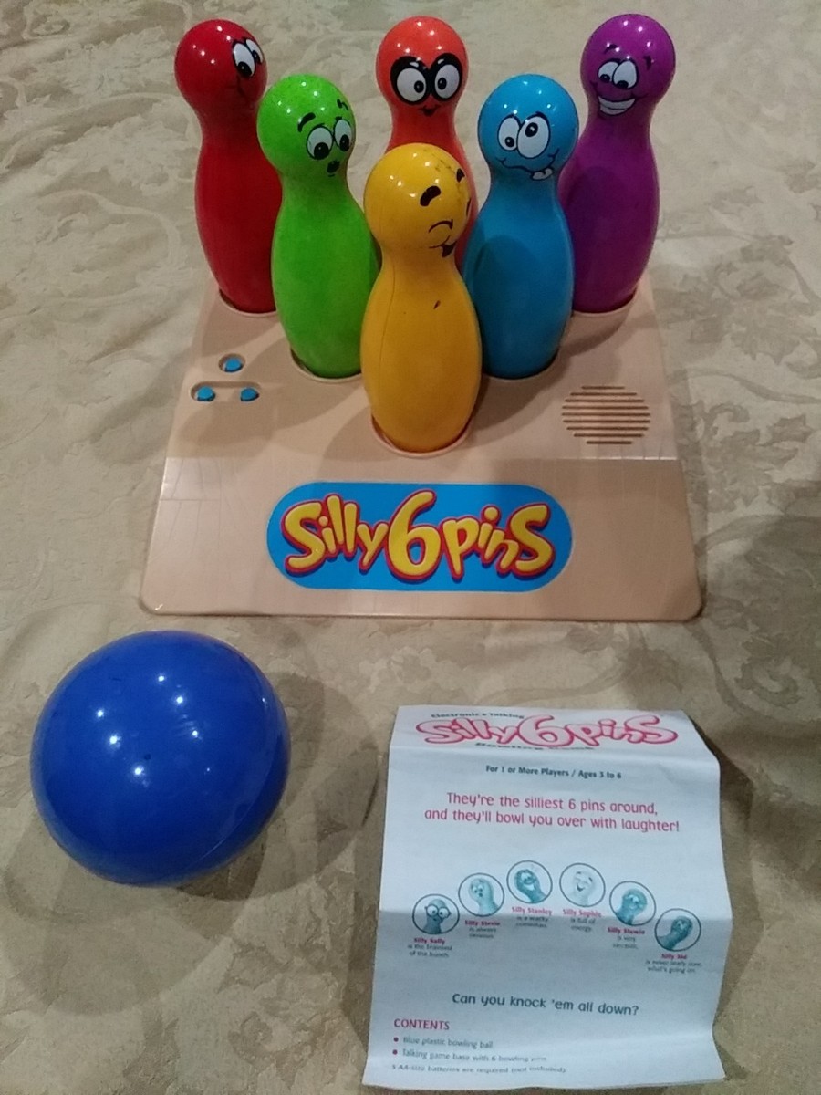 Vintage Hasbro Milton Bradley Silly 6 Pins Bowling Game 1999