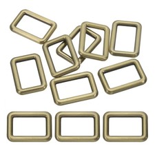 8 Pcs 1" / 25mm Flat Metal Rectangle Rings Buckle Square Loop Bronze