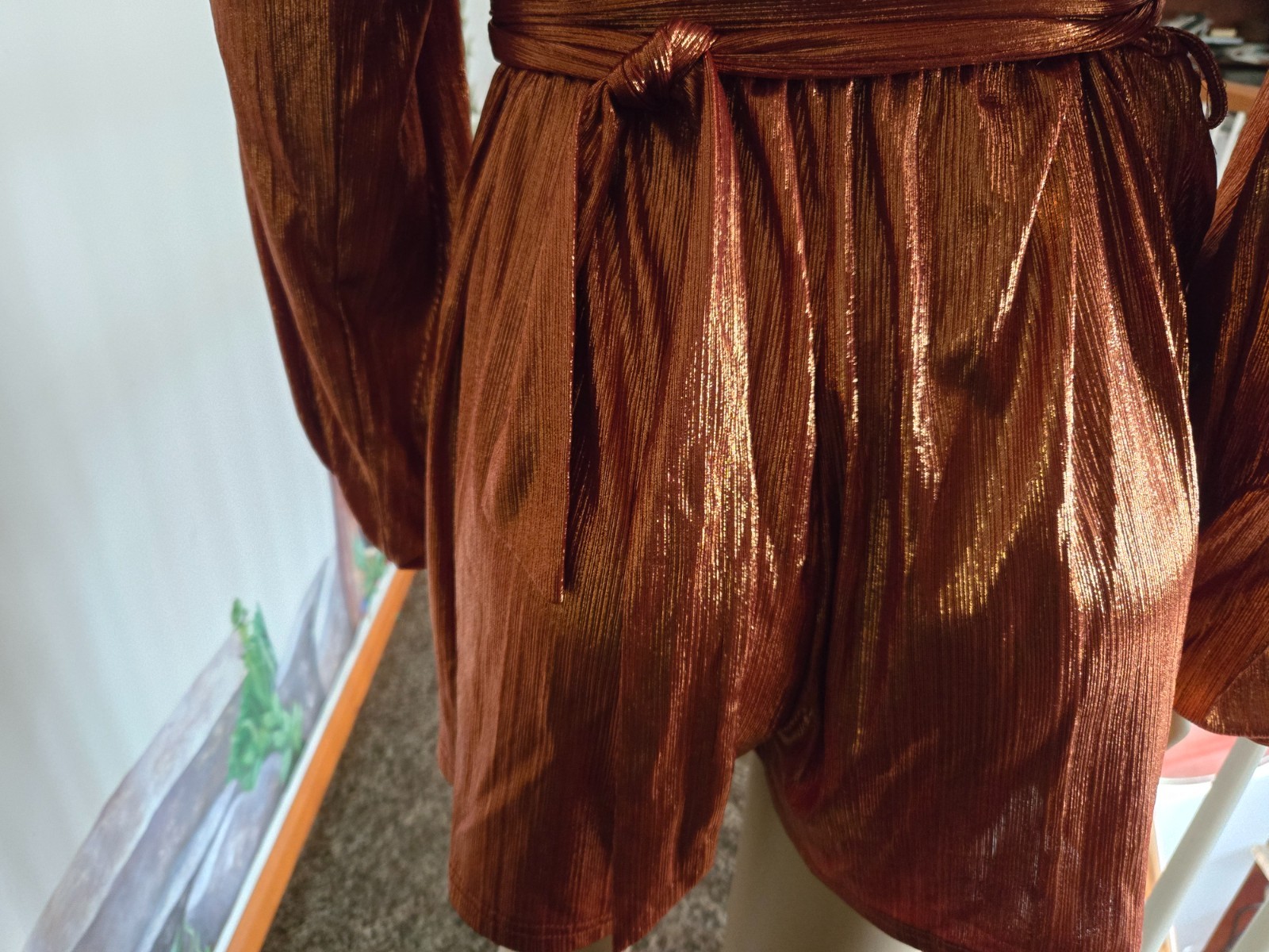 Women's Bronze shimmer jumpsuit size 16 image 6