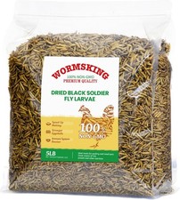 WORMSKING 5LB Dried Black Soldier Fly Larvae for Chickens  More Calcium Than Dr