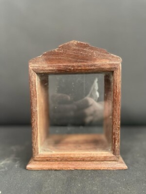 OLD VINTAGE RARE HANDMADE WOODEN & GLASS MULTIPURPOSE SMALL SHOW