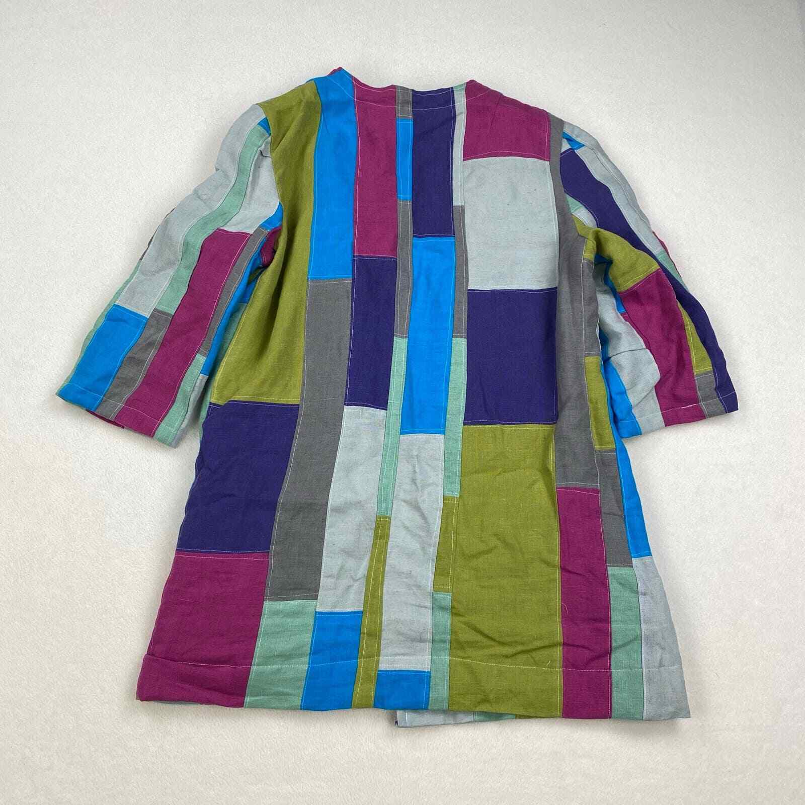 Handmade Quilted Patchwork Jacket Size Large Mult… - image 9