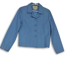 Claudie Pierlot Womens Blue Long Sleeve Collared Button Jacket Size 2