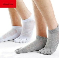 6Pair Men Ankle Breathe Casual Quarter Low Cut Five Finger Toe Socks Cotton 7-11