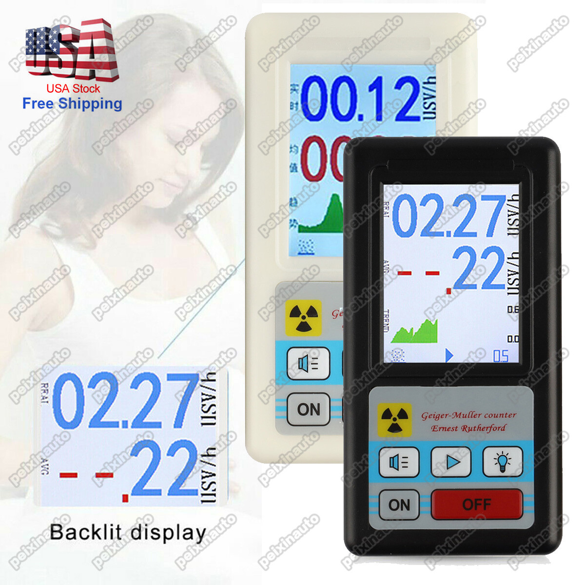 Radiation Meter Portable Nuclear Radiation Monitor With LCD Display ...