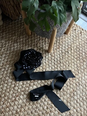 NWT White House Black Market Belt Necklace Hair OS Black & White
