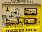1/87 Brekina Becker Beer VW T1b MB 319 VW T2 Set Special Model Reinhardt