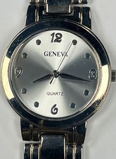 Geneva Round Grey Dial Metal Band Quartz Ladies Watch