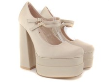 Beige Plateau-Pumps Pumps mit Stilettoabsatz