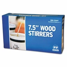 500 Royal Wood Coffee Stirrers 7 1/2" Long Woodgrain Beverage Stir Sticks New