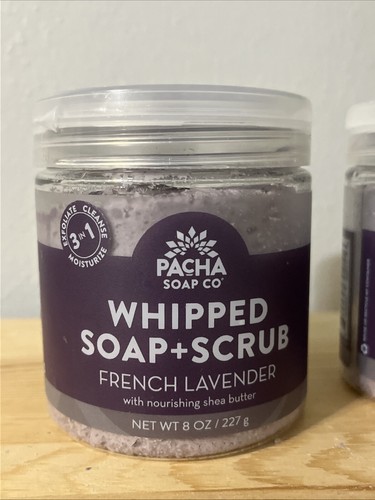 PACK DE 2 JABONES PACHA Co Jabón Batido de Lavanda Francesa + Exfoliante con Manteca de Karité, 8 OZ - Imagen 2 de 4