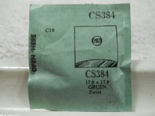 GS CS384 Watch Crystal Fit Gruen Swiss - 17.9 x 17.9 mm - Replacement / Repair