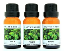 3 Pinon 1/2oz Premium Grade Scented Fragrance Oil Crazy Candles