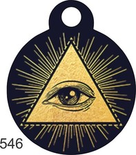 Pet Tags Personalized Pet ID tag for Dog and Cat ROUND Tag ILLUMINATI Funny cute