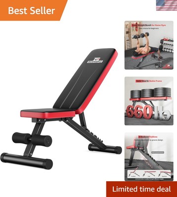 Foldable Weight Bench for Home Gym, 8 Adjustable Backrests, 660lbs Capacity