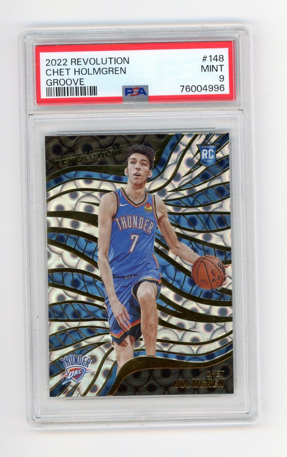 2022 Revolution Chet Holmgren #148 Groove Parallel Rookie Card RC PSA 9 Mint OKC