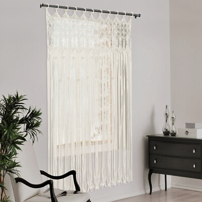 Bohemian Style Woven Tassel Curtain Wall Hanging Tapestry Window Curtains Decor