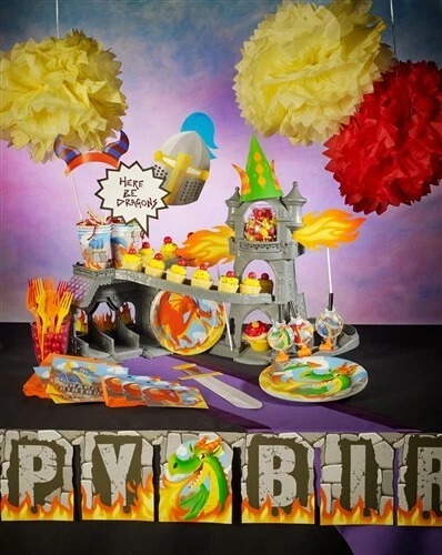 Paquete de 8 tazas de papel frías/calientes Dragons de 9 oz suministros de vajilla para fiesta de cumpleaños para niños Foto 2 de 2