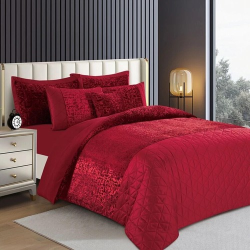 Crushed Velvet Duvet Quilt Cover Bedding Set with Pillowcases – All UK Sizes - Picture 17 of 22
