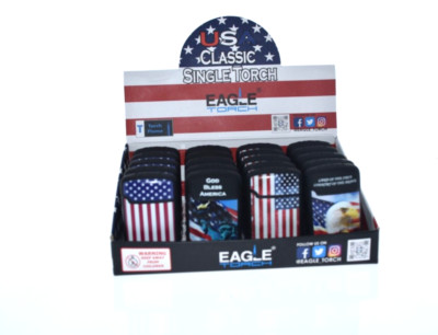 Eagle USA Classic Single Torch Lighter Safe Stop 20 Ct Display Windproof