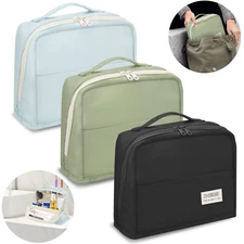 Large Capacity Zipper Stationery Storage Bag Portable Makeup Organizer 3 Colors