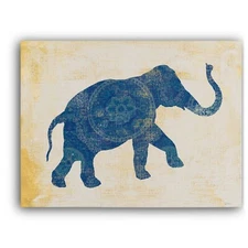 Raja Elephant I Framed Canvas Stretched Ready to Hang 50x40 Home decor Gift.