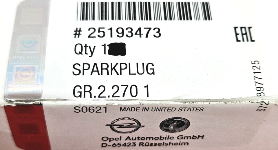 1X Bujía Original Opel Astra, Corsa, Vectra, Zafira, Insignia - 25193473 - Imagen 2 de 4