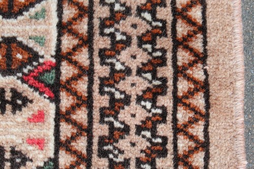 Old Traditional Hand Made Oriental Turkoman Rugs Wool Brown Small Rug 128x104cm - Picture 8 of 12