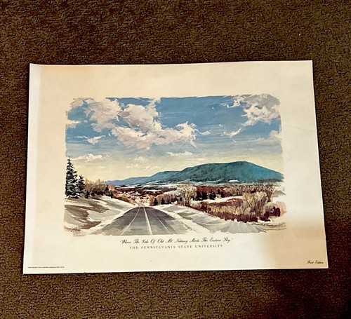 Where The Vale Of Old My. Nittany Meets The Eastern Sky 1970 Litho Penn State - Picture 9 of 10