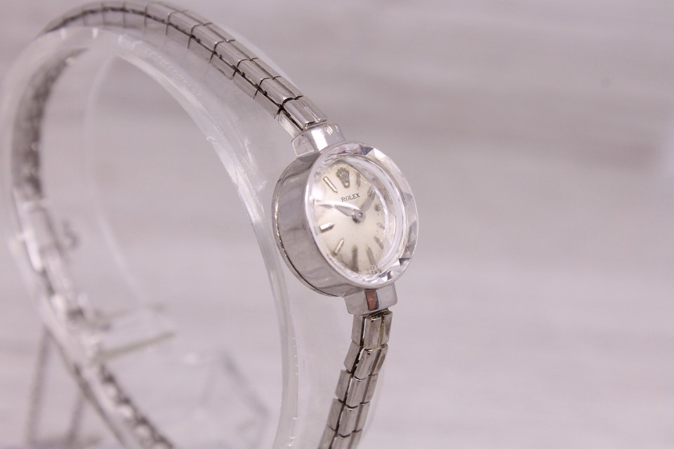 Vintage 1950's Rolex 14k White Gold Ladies Dress Bracelet Watch c.1401