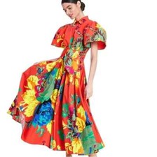 NWOT John Christopher Rogers x Target Shirt Dress Puff Sleeves Floral Size 6