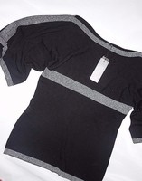 Willi Smith Elongated Neck Black & Silver Sweater Size Large Willi Smith Elongated Neck Black & Silver Sweater Size Large