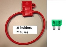 (25) 10 Gauge Atc Fuse Holder With Cover + (25) 30 Amp Fuses In-line 10 Ga. Usa