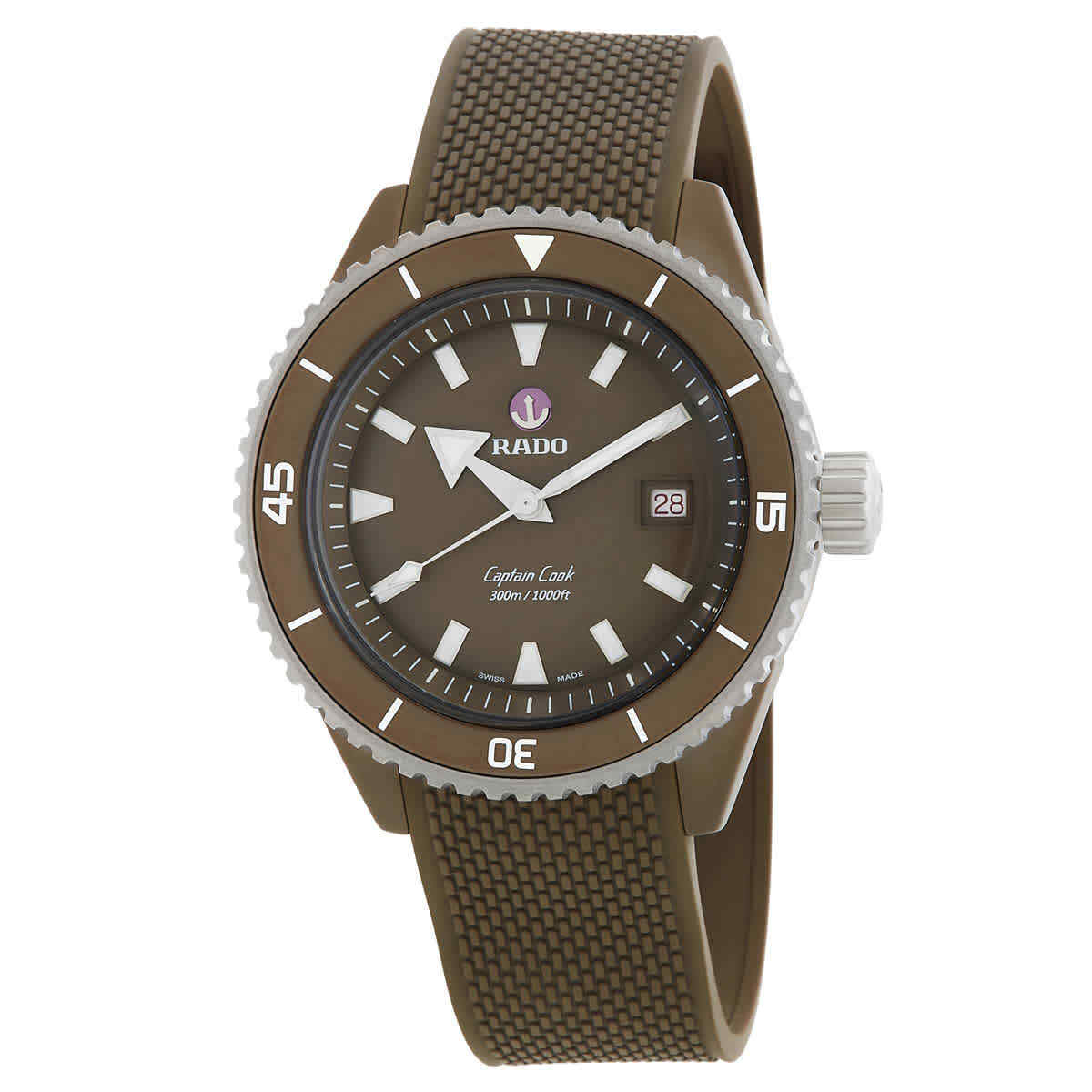 Мужские часы Rado Captain Cook с автоматическим зеленым циферблатом R32130318