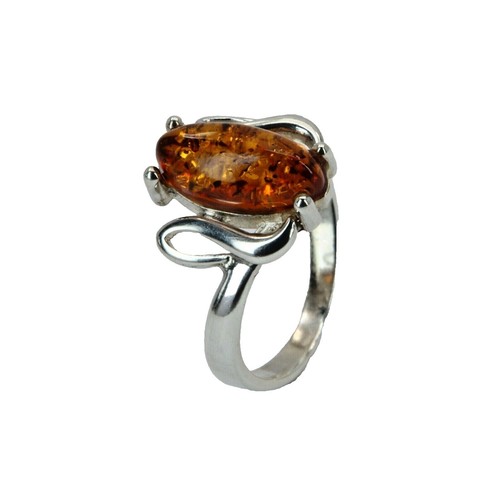 Baltic Amber Gemstone 925 Sterling Silver Jewelry Ring Size X