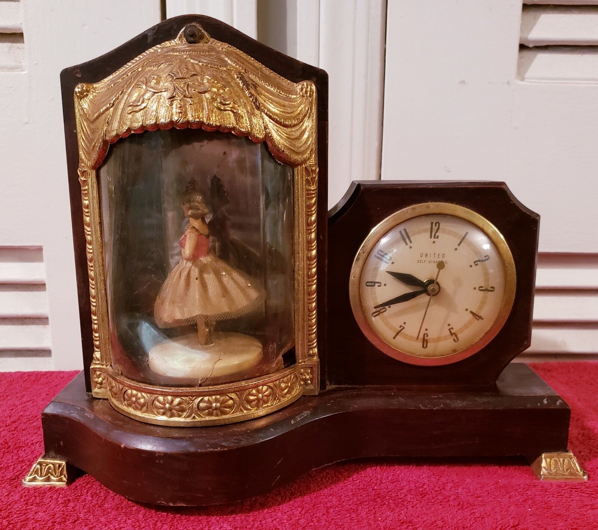 Vintage Dancing Ballerina United Electric Clock Corp Model