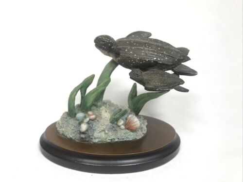 Rare Country Artists Leatherback Turtle With Baby 02138 Hand Painted Crafted - Afbeelding 1 van 12