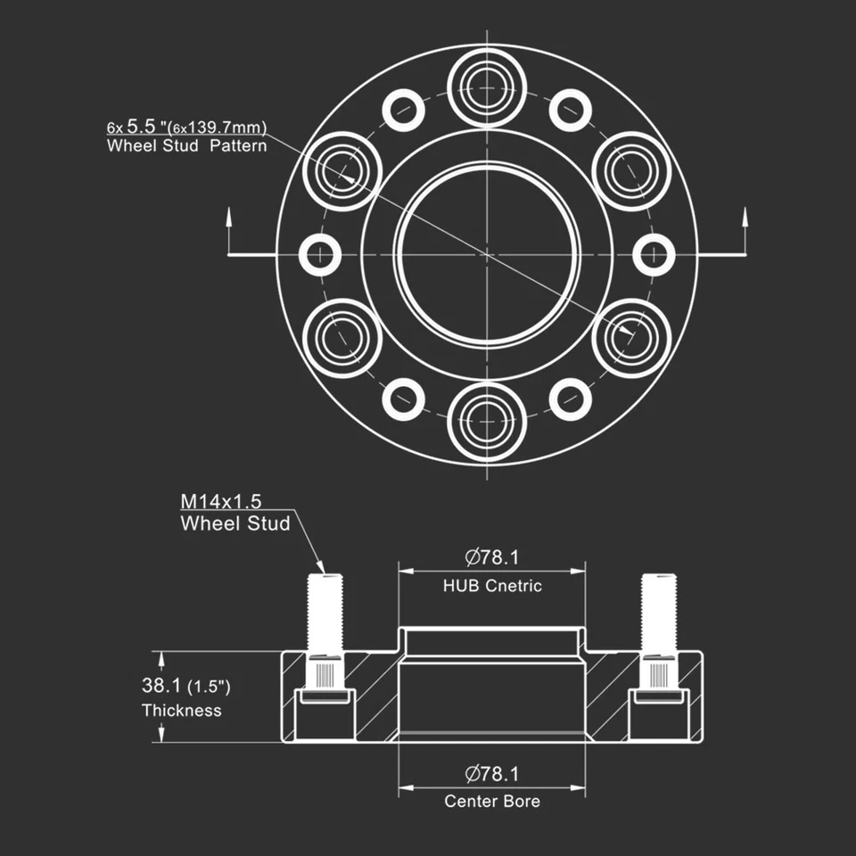 (4) 1.5" 6x5.5 Hubcentric Wheel Spacers fits Chevy Silverado Tahoe Sierra 1500 - Image 2 of 4