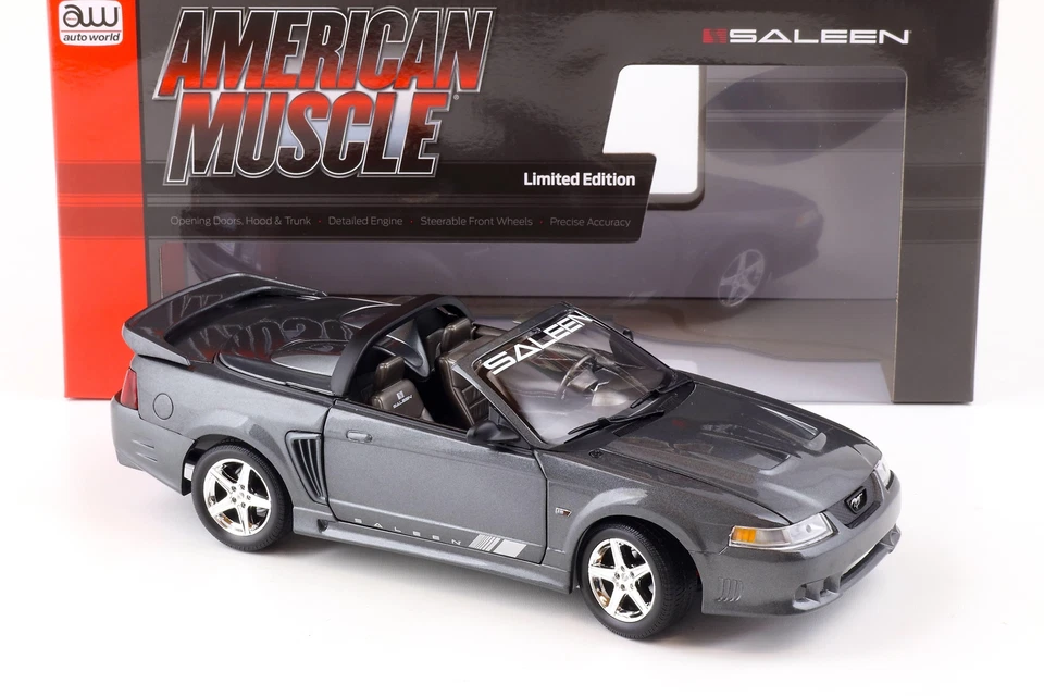1:18 Auto World 2003 Saleen Mustang S281 SC Speedster Grigio Scuro - Immagine 2 di 4