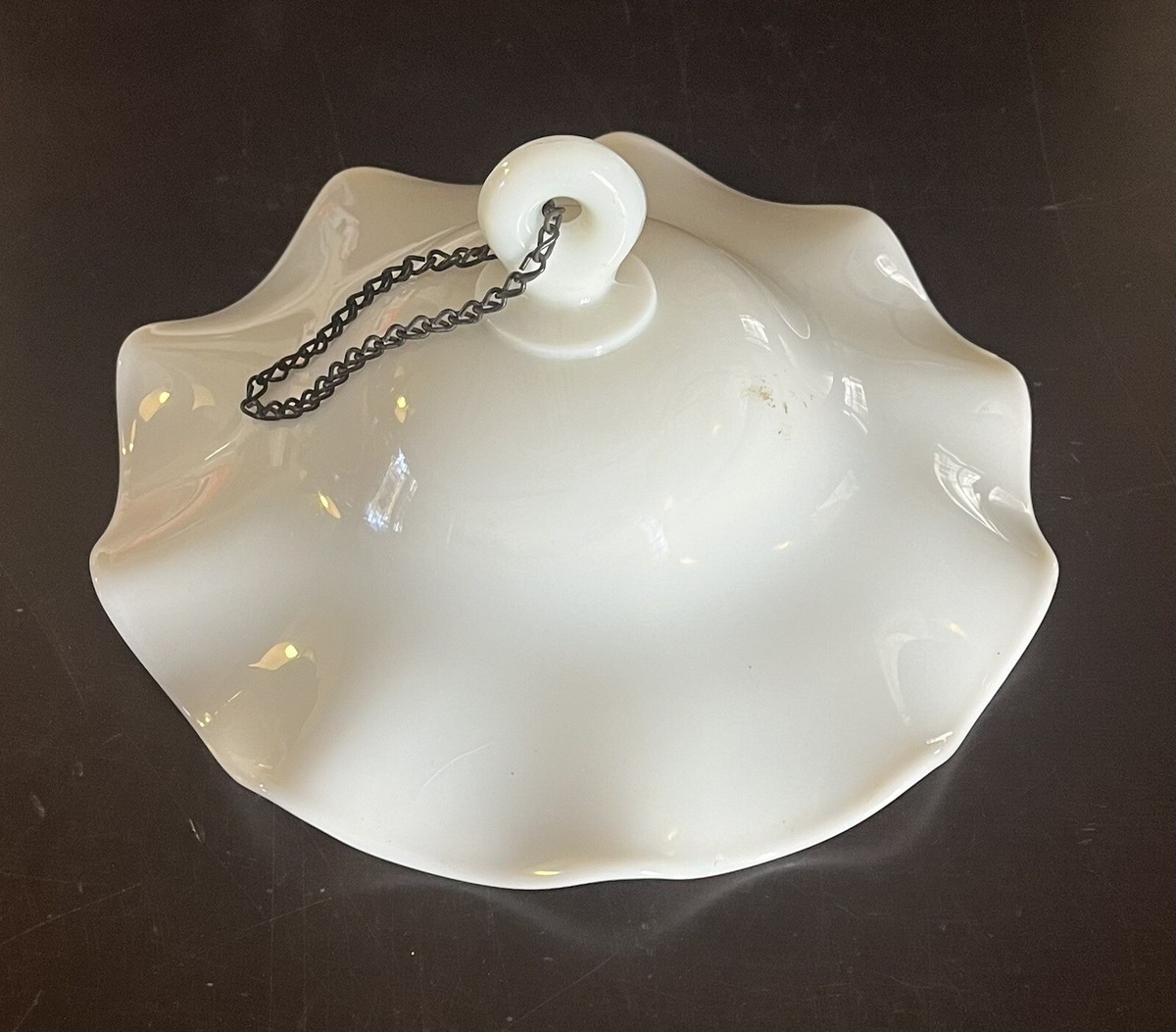 White Milk Glass Lamp Smoke Bell (JAS) White Milk Glass Lamp Smoke Bell (JAS)