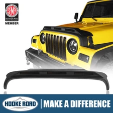 Hooke Road Black Hood Bug Deflector Lightshield Guard for 97-06 Jeep Wrangler TJ