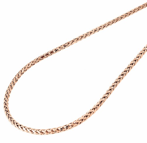 Rounded Palm Wheat Chain Necklace 18 