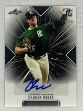 2021 LEAF PERFECT GAME AUTO ZANDER REESE BLACK PAPER 19/50