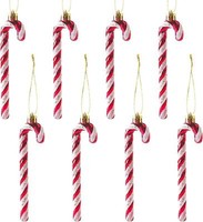 Glitzer Zuckerstangen Weihnachtsbaum Deko Rot Weiß 14Cm 8Er Set