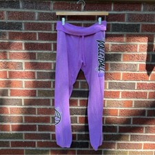 Girl’s Bright Purple Volleyball Sparkle Fold Over Sweatpants Joggers